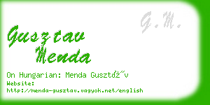 gusztav menda business card